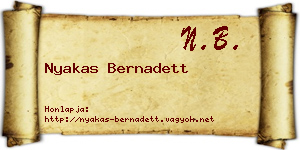 Nyakas Bernadett névjegykártya